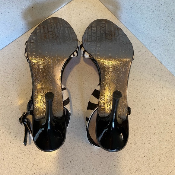 Beverly Feldman zebra print pony hair heels - Picture 3 of 8